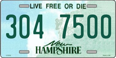 NH license plate 3047500
