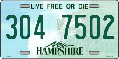 NH license plate 3047502