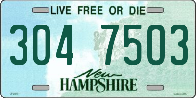 NH license plate 3047503