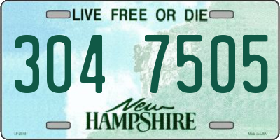 NH license plate 3047505