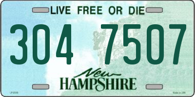 NH license plate 3047507