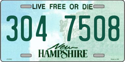 NH license plate 3047508