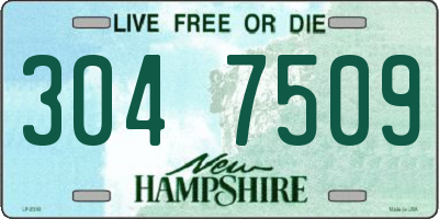 NH license plate 3047509