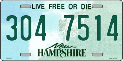 NH license plate 3047514