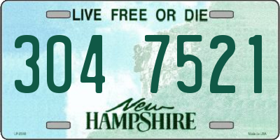 NH license plate 3047521