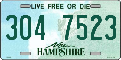 NH license plate 3047523