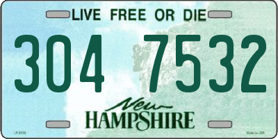 NH license plate 3047532