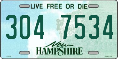 NH license plate 3047534