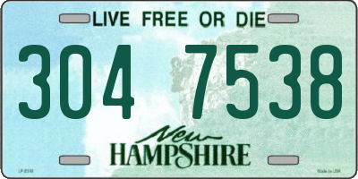 NH license plate 3047538