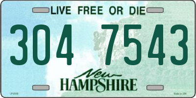 NH license plate 3047543
