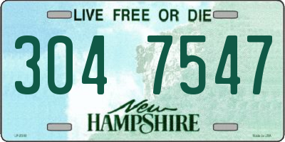 NH license plate 3047547