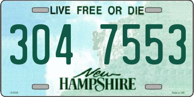 NH license plate 3047553