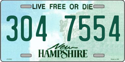 NH license plate 3047554