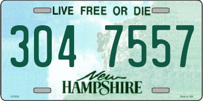 NH license plate 3047557