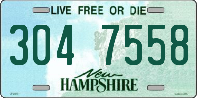 NH license plate 3047558