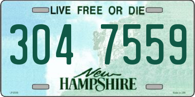 NH license plate 3047559