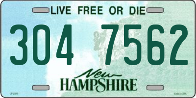 NH license plate 3047562