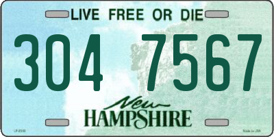 NH license plate 3047567