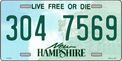 NH license plate 3047569