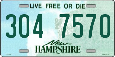 NH license plate 3047570