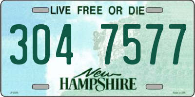 NH license plate 3047577