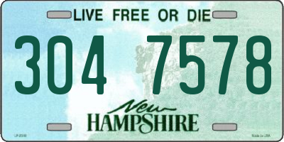 NH license plate 3047578