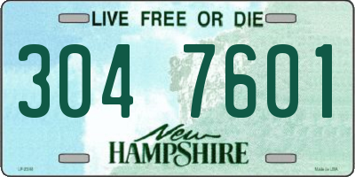 NH license plate 3047601