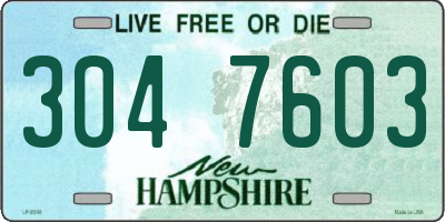 NH license plate 3047603