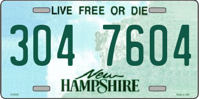 NH license plate 3047604