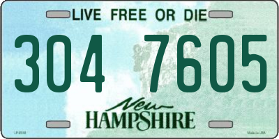 NH license plate 3047605