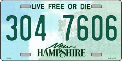 NH license plate 3047606