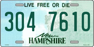 NH license plate 3047610