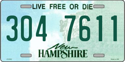 NH license plate 3047611