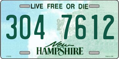 NH license plate 3047612