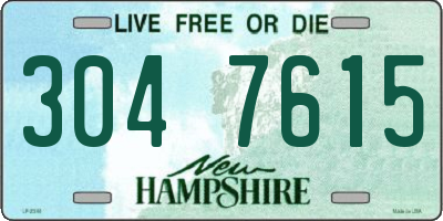 NH license plate 3047615