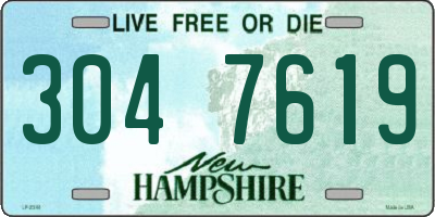 NH license plate 3047619