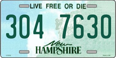 NH license plate 3047630