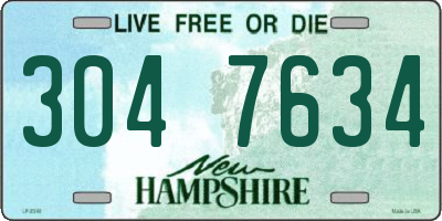 NH license plate 3047634