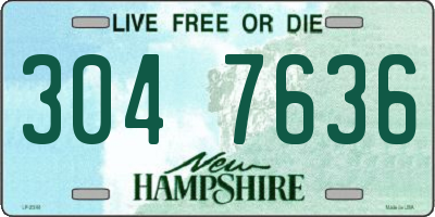 NH license plate 3047636