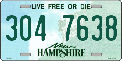 NH license plate 3047638