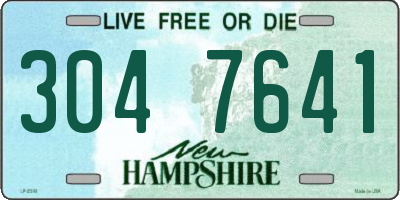 NH license plate 3047641