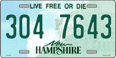 NH license plate 3047643