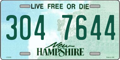 NH license plate 3047644