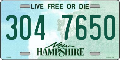 NH license plate 3047650