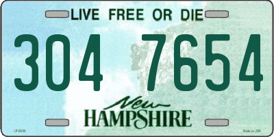 NH license plate 3047654