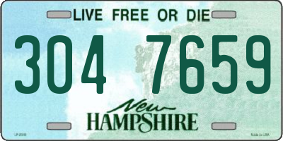 NH license plate 3047659