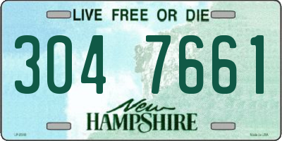 NH license plate 3047661