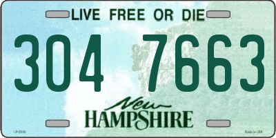 NH license plate 3047663