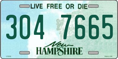NH license plate 3047665