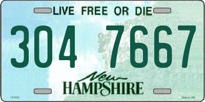 NH license plate 3047667